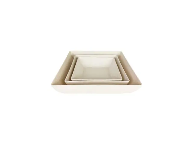 Kit Evo Saladeira Quadrada 3 Peças Marfim