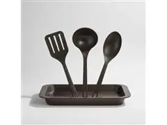 Kit Evo de Utensílios com Travessa 4 Peças - Imbuia - 9