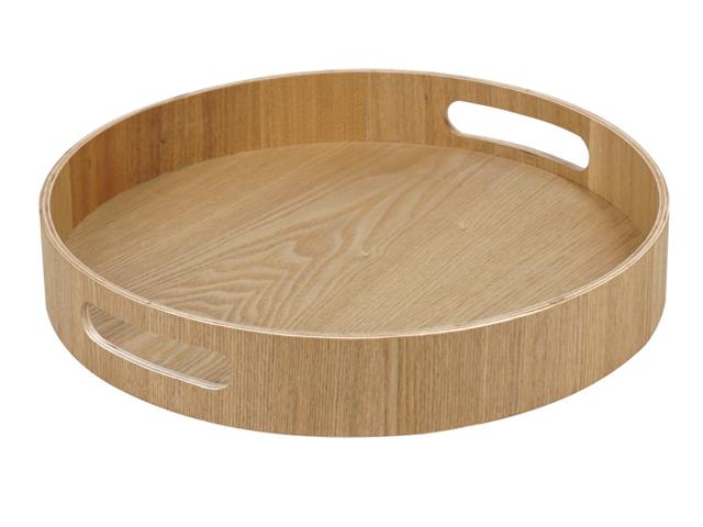 Bandeja Carol redonda con asas 35 x 5 cm Madera