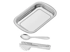 Conjunto de Assadeira Tramontina Aço Inox 3 Peças 30cm