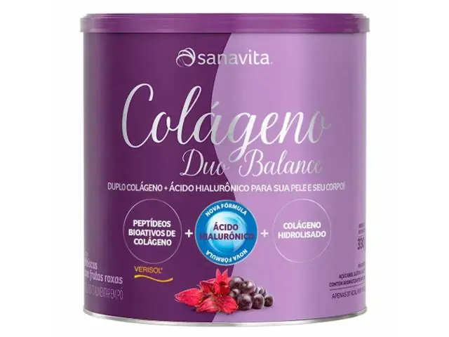 Colageno Duo Hibisco Frutas Roxas  330G Sanavita
