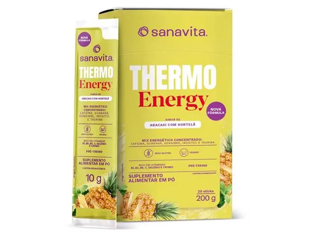Thermo Energy Stick Abacaxi Com Hortelã Sachê 20 doses Sanavita