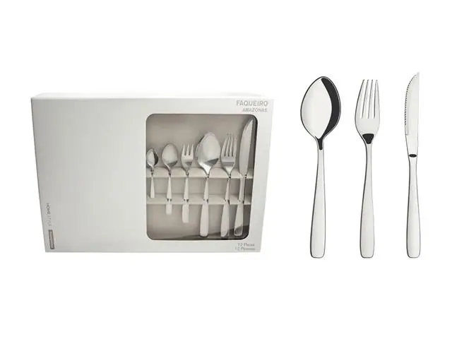 Faqueiro Tramontina Amazonas em Inox com Facas para Churrasco 72Peças