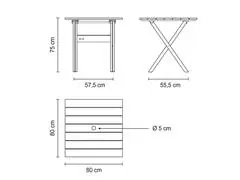 Mesa Dobrável Tramontina Lanati Quadrada em Madeira Jatobá 80 cm FSC - 1