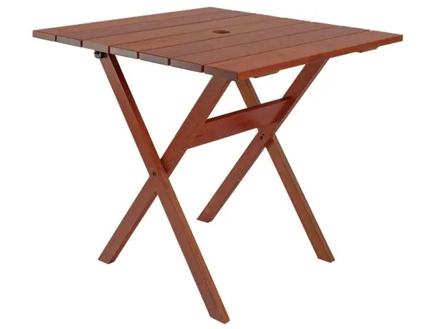 Mesa Dobrável Tramontina Lanati Quadrada em Madeira Jatobá 80 cm FSC