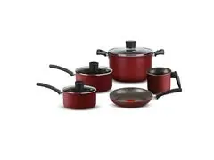 Jogo de Panelas Rochedo Facilita Vermelho 5 Peças - 0