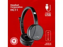 Headset Corporativo USB Lity HC11 c/  Mic ANC Preto - 4