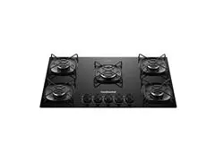 Cooktop Continental 5 Bocas Preto com Mesa de Vidro Bivolt