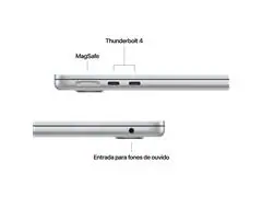 MacBook Air Apple 13.6" M4 GPU 8 Núcleos Cam 12MP 16GB RAM 256GB Prata - 7