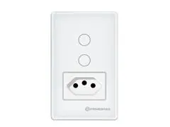 Interruptor Inteligente 2 Canais c/tomada (TP1012B)
