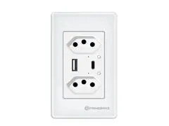 Tomada Inteligente 2 Canais c/USB e USB-C  (TP1220B) - 0