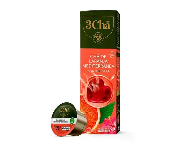Cápsula de Chá de Laranja Mediterrânea com Hibisco TRES 3Chá