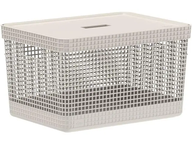 Cesto Organizador Ou 20L Com Tampa Linha Grid