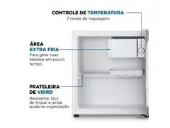 Frigobar Mondial 46L Porta Reversível Branco 110V - 1