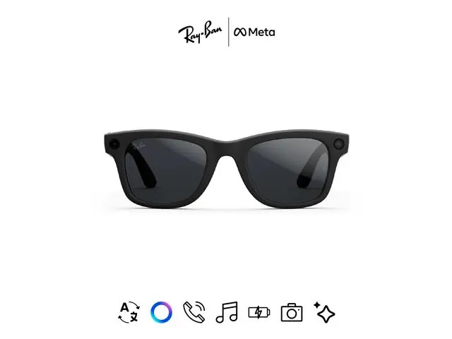 Óculos Ray-Ban Meta Wayfarer Matte Black | Transitions Gray