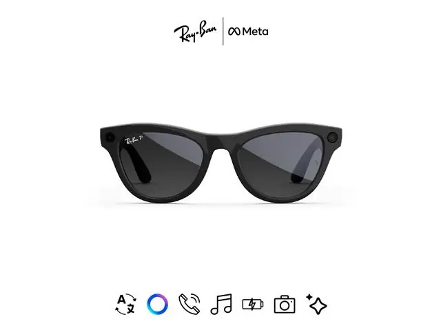 Óculos Ray-Ban Meta Skyler Shiny Black | Polar Gradient Graphite