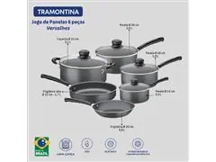 Jogo de Panelas Tramontina Versalhes Antiaderente 6 peças Chumbo - 9
