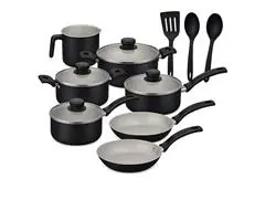 Jogo de Panelas Tramontina Turim em Alumínio Antiaderente Preto 10 Pçs - 0