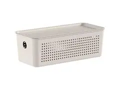 Cesto Flow Com Tampa 27 X 12 X 10 Bege Fechado - 0