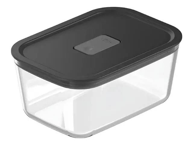 Pote De Vidro Hermetico Fresh Lock 725Ml Preto Fechado