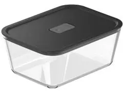 Pote De Vidro Hermetico Fresh Lock 2400Ml Preto Fechado