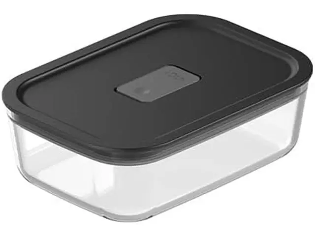 Pote De Vidro Hermetico 850Ml Fresh Lock  Preto Fechado