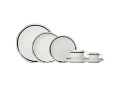 Aparelho de jantar Très Classique em porcelana gold rim 42 peças verde - 2