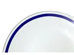 Aparelho jantar Très Classique porcelana Silver Rim 42pçs azul - 0