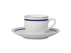Aparelho jantar Très Classique porcelana Silver Rim 42pçs azul - 1