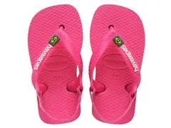 Chinelo Havaianas N.B. Brasil Logo Rosa Flux/Branco - 0