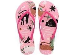 Chinelo Havaianas Slim Pets Rosa Glow