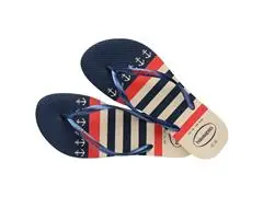 Chinelo Havaianas Slim Nautical Bege Palha/Marinho - 3