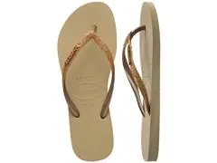 Chinelo Havaianas Slim Glitter Ii Areia/Dourado - 3
