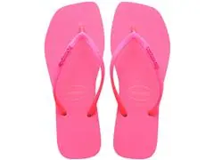 Chinelo Havaianas S Sqr Gtr Neon Bege Palha/Rosa Neon