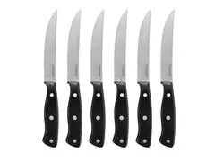 Conj. Facas Churrasco 6pc Cuisinart Cabo Preto Triple