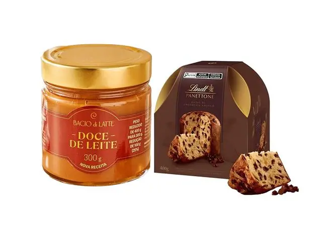 Panettone Lindt 400g + Pote Bacio di Latte Doce de Leite