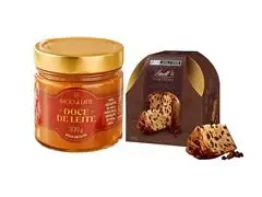 Panettone Lindt 400g + Pote Bacio di Latte Doce de Leite