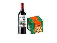 Panettone Brasil Gotas 400g + Vinho Tinto Santa Carolina - 0