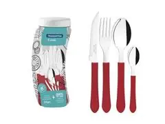 Combo Essencial Tramontina: Talheres Leme Vermelho + Copos Long Drink  - 2