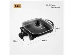 Panela Elétrica Multicook Premium Mondial Preto 1200W 110V PE-49 - 6