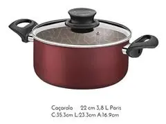 Jogo de Panelas Tramontina Paris Antiaderente Vermelho 7 Peças - 1