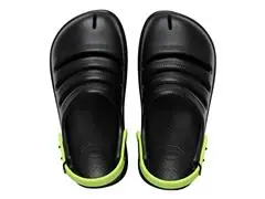 Sándalias Havaianas Kids Clog Preto/Verde Limao Tam 29-30
