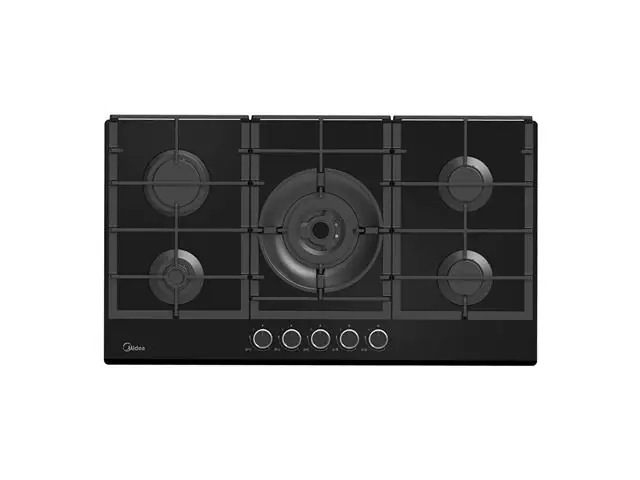 Cooktop a Gás Midea Volcano em Vidro com 05 Bocas Preto