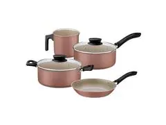 Jogo Panelas Tramontina Linz Antiaderente Mocaccino 4 Peças