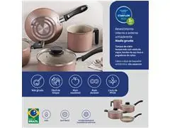 Jogo Panelas Tramontina Linz Antiaderente Mocaccino 4 Peças - 6