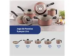 Jogo Panelas Tramontina Linz Antiaderente Mocaccino 5 Peças - 8