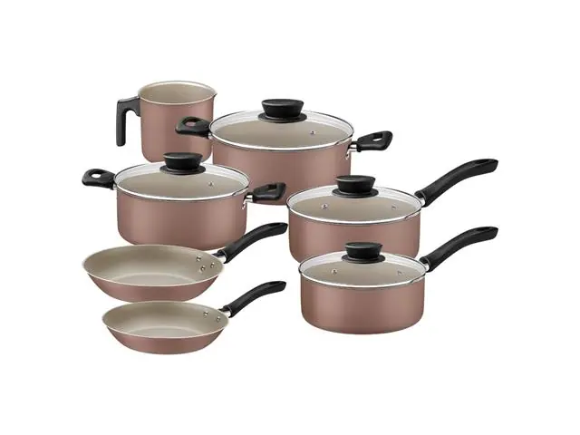 Jogo Panelas Tramontina Linz Antiaderente Mocaccino 7 Peças