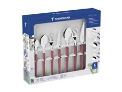 Faqueiro Tramontina Obelline Inox Vinho Rubi 42 Peças - 1