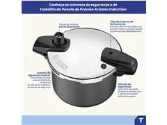 Panela Pressão Tramontina Arizona 4,5L 20cm Titânio - 4