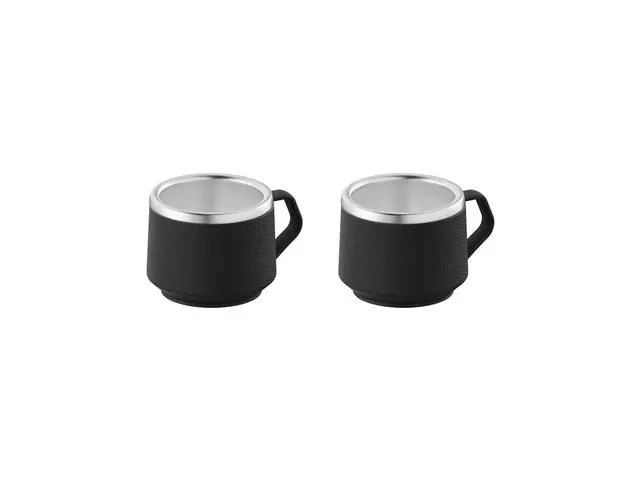 Xícaras Café Tramontina Empilháveis Inox ABS Preto 2p 80ml